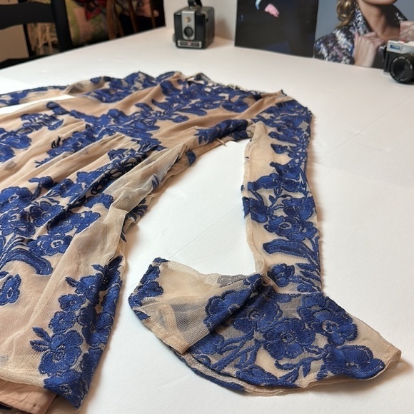 “For Love and Lemons” embroidered floral dress with mesh sheer sleeves - Picture 8 of 15